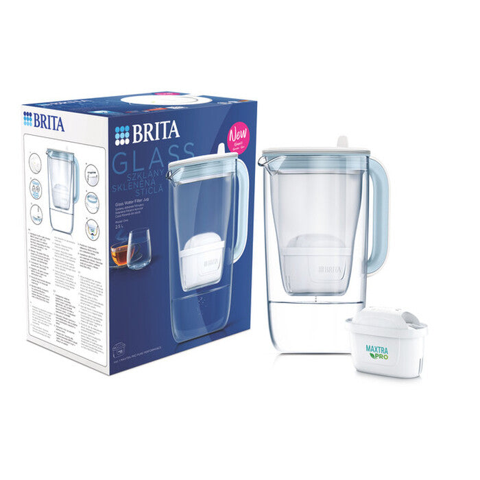Filtračná sklenená kanvica Brita NEW 2024, 2,5 l,svetlo modrá