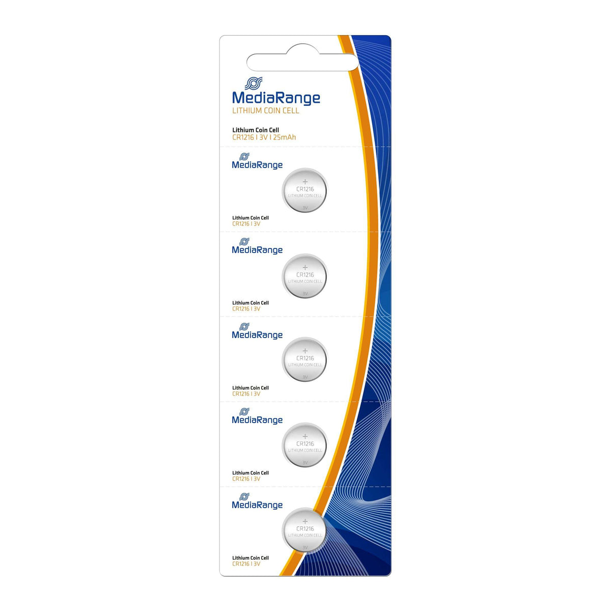 Gombíková batéria MediaRange Premium CR1216, 3V, 5ks