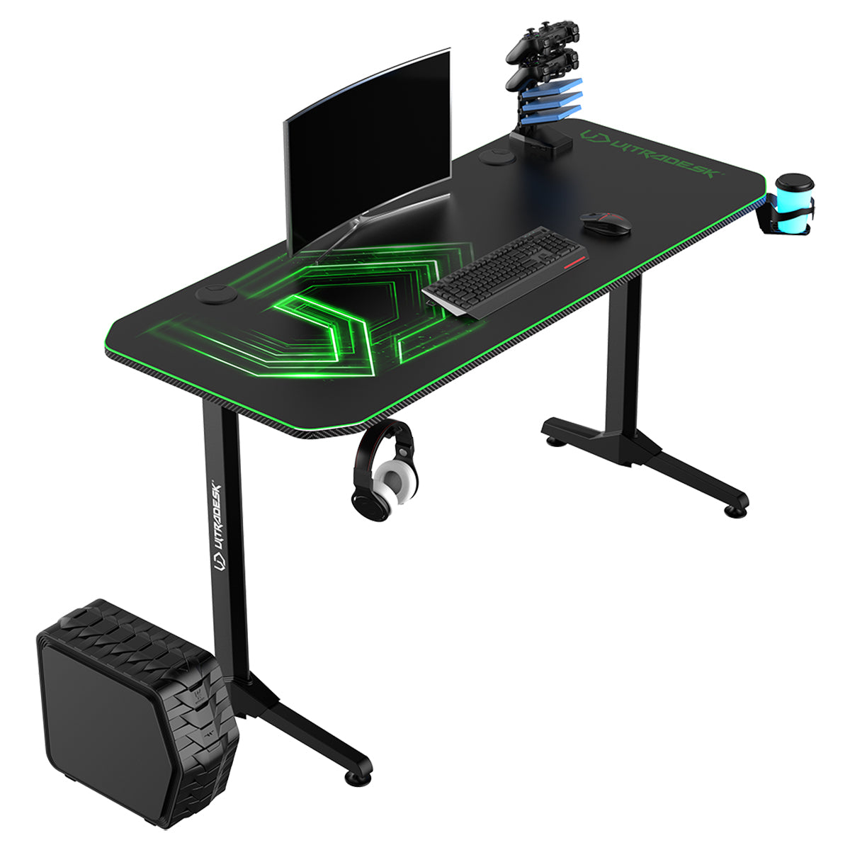 Herný stôl Ultradesk Frag Green, 140x66 cm