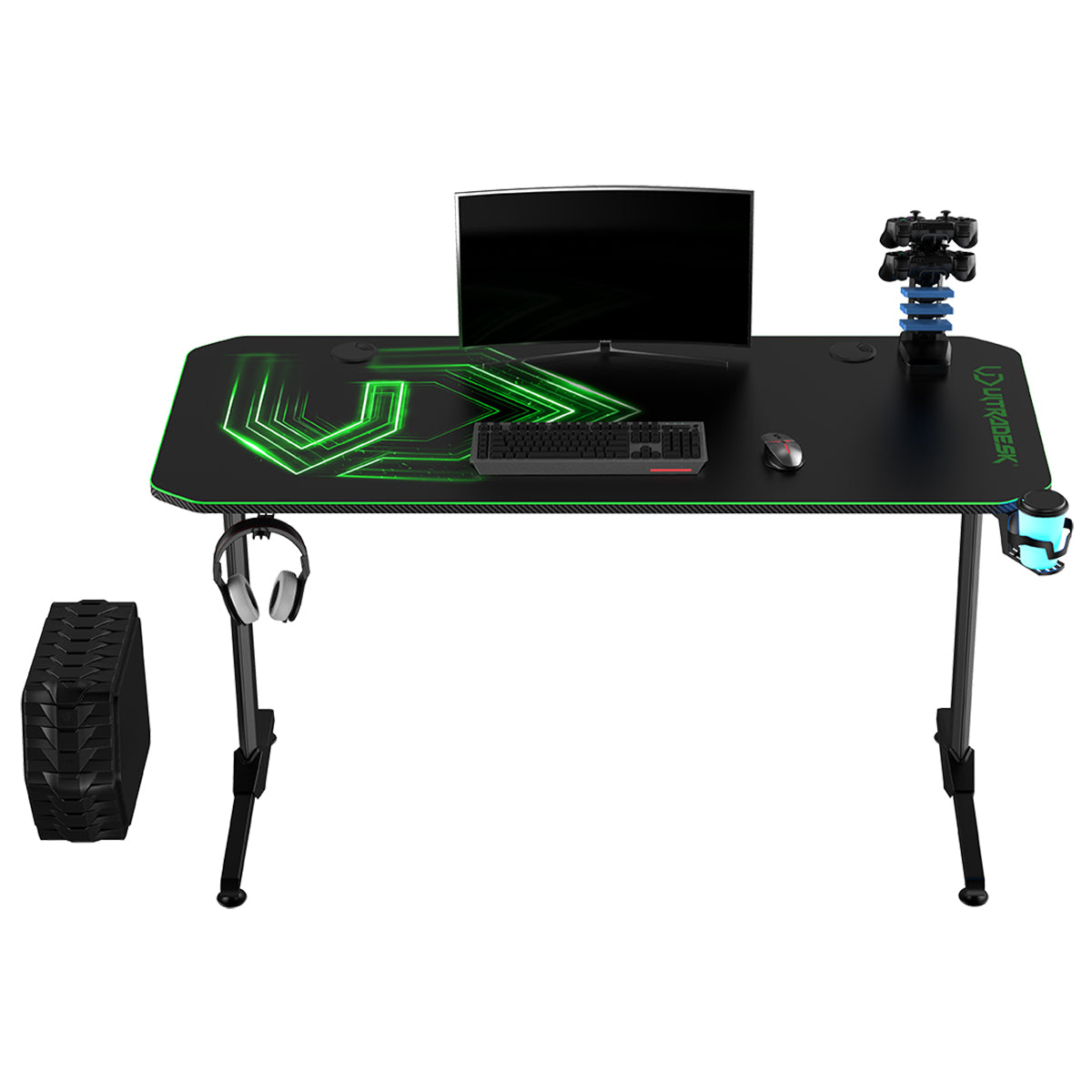 Herný stôl Ultradesk Frag Green, 140x66 cm