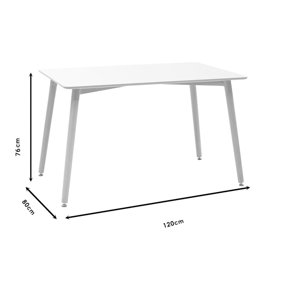 Jedálenský stôl Canos 120x76x80 cm (drevo, čierna)