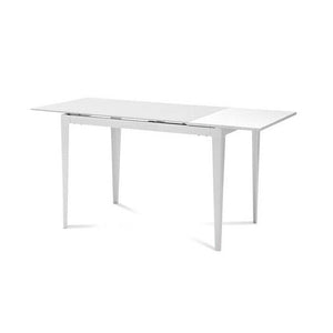 Jedálenský stôl Wind rozkladací 110x70x76 cm (biela, sklo)