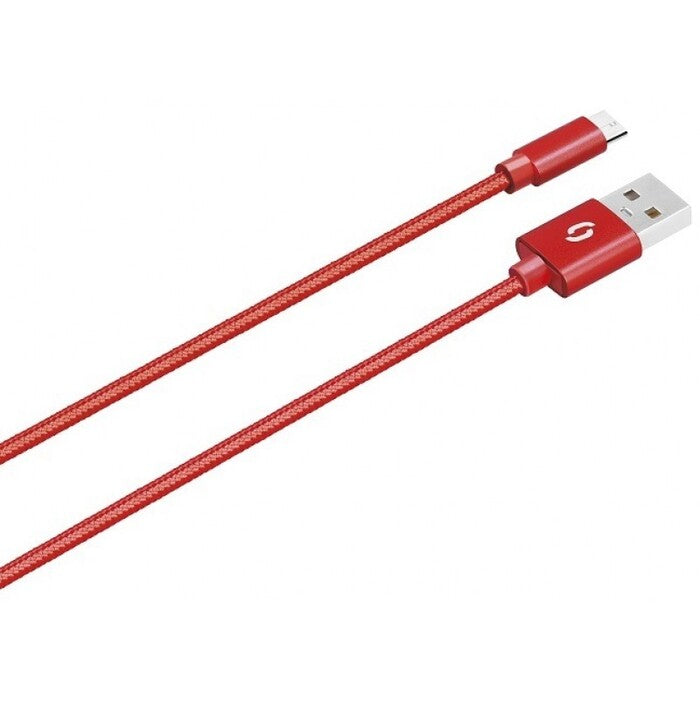 Kábel Aligator Micro USB na USB, 2A, 1m, červená