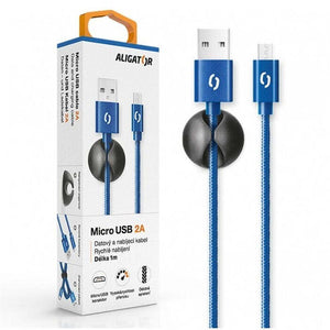 Kábel Aligator Micro USB na USB, 2A, 1m, modrá