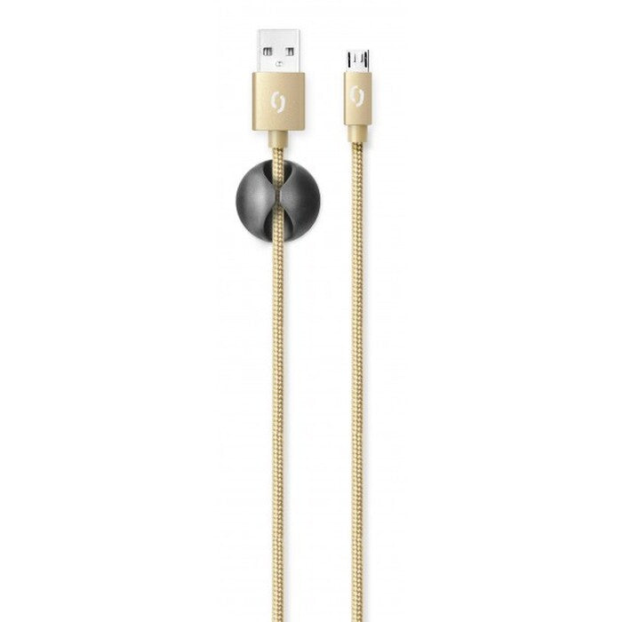 Kábel Aligator Premium Micro USB na USB 2A, zlatá
