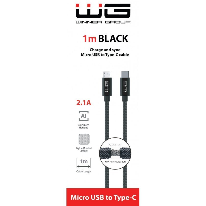 Kábel WG Micro USB, 1m, čierna