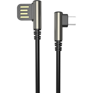 Kábel WG Micro USB na USB, zahnutý 90°, 1m, čierna