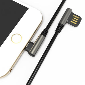 Kábel WG Micro USB na USB, zahnutý 90°, 1m, čierna