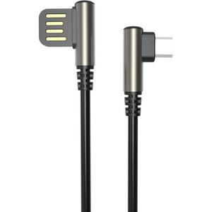 Kábel WG Micro USB na USB, zahnutý 90°, 1m, čierna