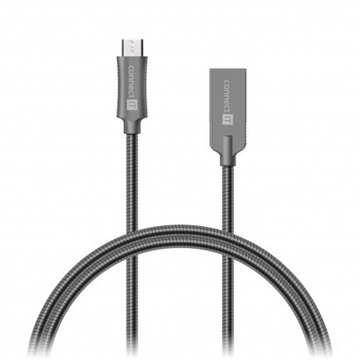 Kabel Wirez Steel Knight Micro USB-USB, šedá