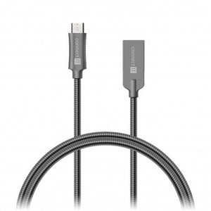 Kabel Wirez Steel Knight Micro USB-USB, šedá