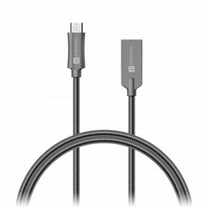Kabel Wirez Steel Knight Micro USB-USB, šedá