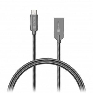 Kabel Wirez Steel Knight Micro USB-USB, šedá