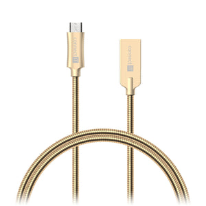 Kábel Wirez Steel Knight Micro USB-USB, zlatý