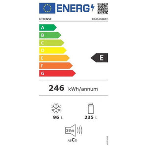 Kombinovaná chladnička s mrazničkou dole Hisense RB434N4BF2 VADA VZHĽADU, ODRENINY