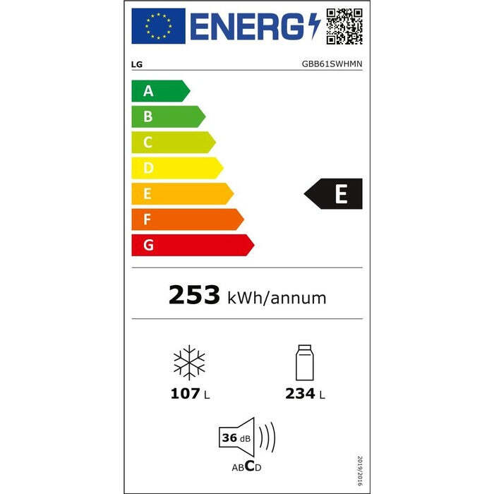 Kombinovaná chladnička s mrazničkou dole LG GBB61SWHMN VADA VZHĽ