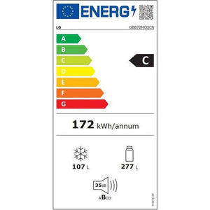 Kombinovaná chladnička s mrazničkou dole LG GBB72MCQCN VADA VZHĽADU, ODRENINY