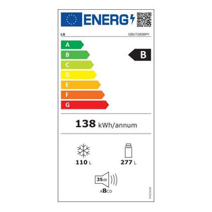 Kombinovaná chladnička s mrazničkou dole LG GBV7280BPY