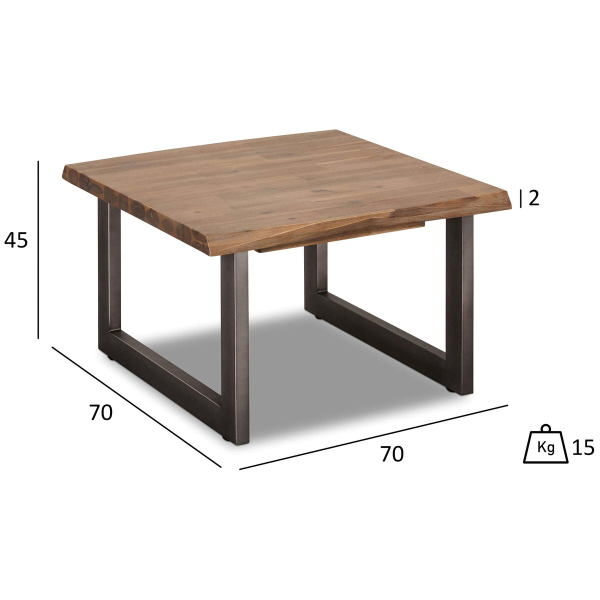 Konferenčný stolík Sturla - 70x45x70 cm (hnedá)
