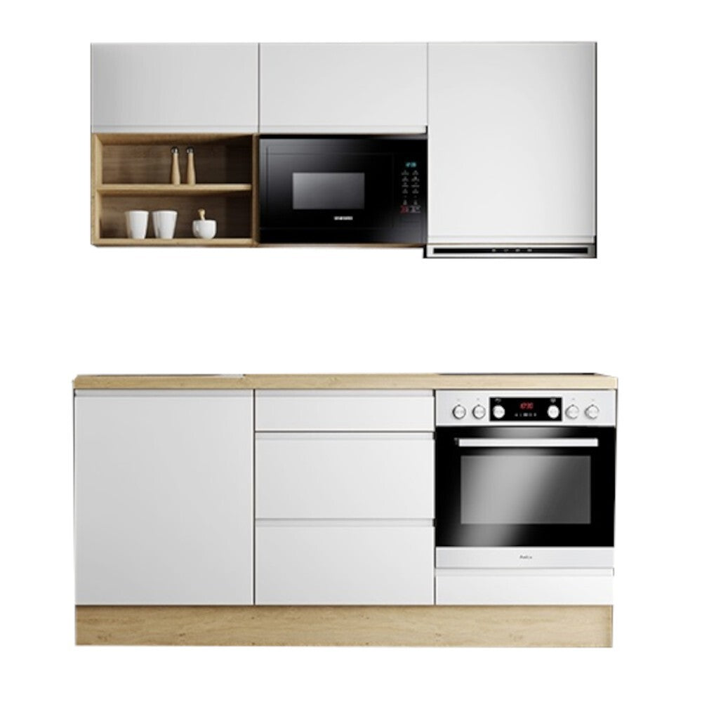 Kuchynská linka Aurelia 180 cm (biela matná, lakovaná)