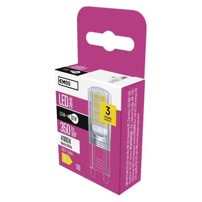 LED žiarovka Emos ZQ9536, G9, 2,5W, neutrálna biela