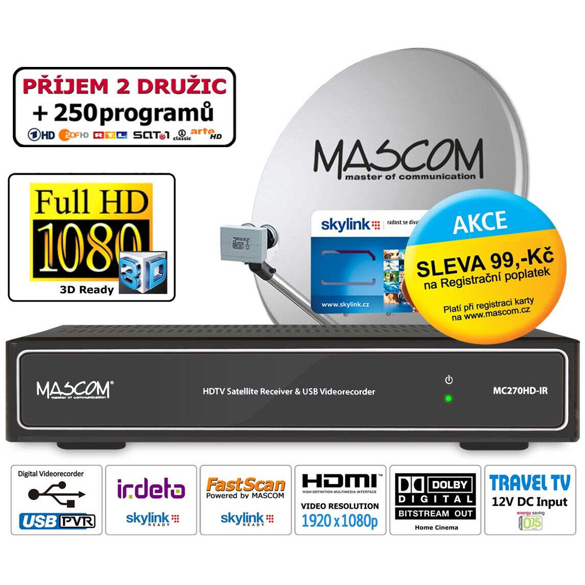 Mascom sat.set MC270/80MBL+M7