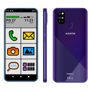 Mobilný telefón Aligator 6500 Duo 2GB/32GB SENIOR, fialová POUŽIT
