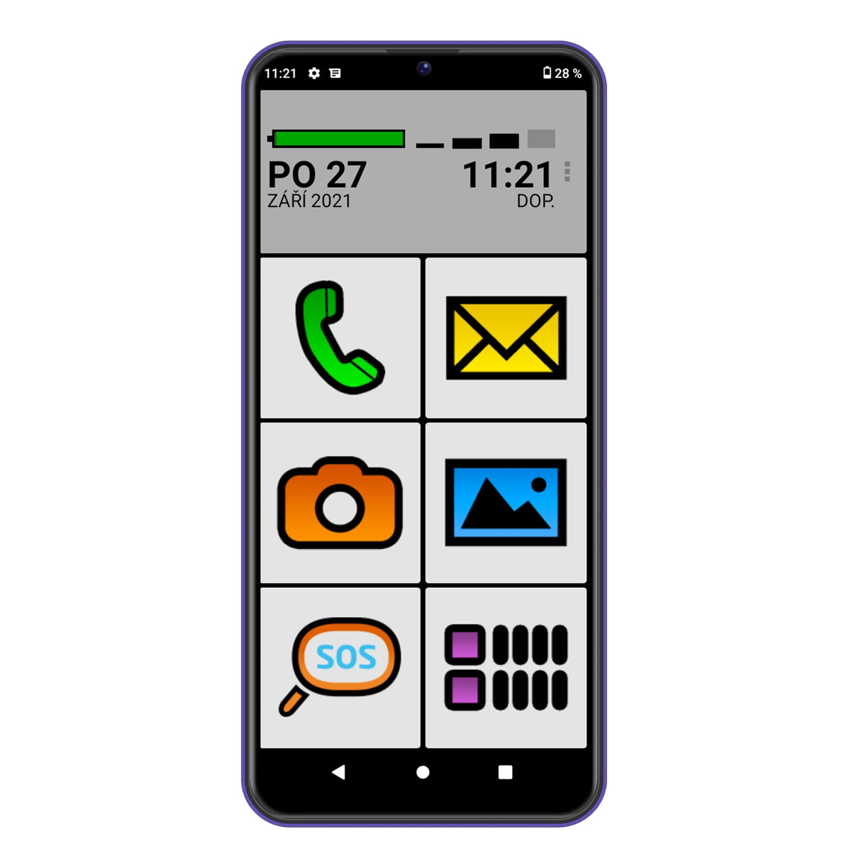 Mobilný telefón Aligator 6500 Duo 2GB/32GB SENIOR, fialová POUŽIT