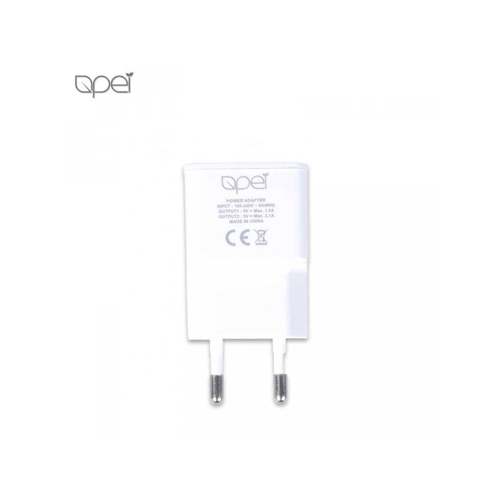 Nabíjačka Apei 2xUSB 3,1 A s rýchlonabíjaním + kábel Typ C