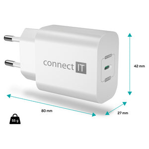 Nabíjačka Connect IT Voyager 2, 25W PD, 1xTyp C, biela