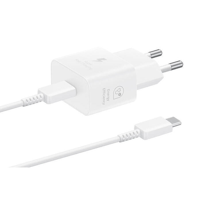 Nabíjačka Samsung 25W, biela, USB-C + kábel 1m