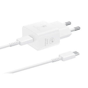 Nabíjačka Samsung 25W, biela, USB-C + kábel 1m