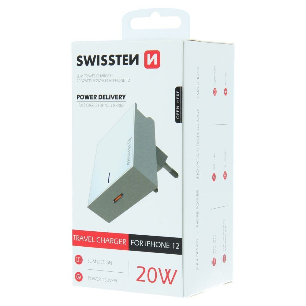 Nabíjačka SWISSTEN 20W, pre iPhone, biela