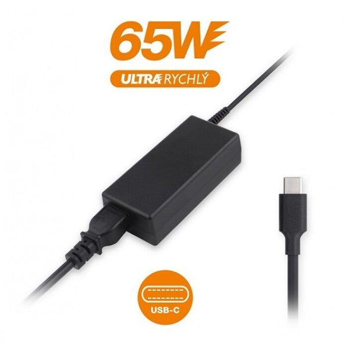 Nabíjačka USB-C pre notebooky 65W ALIGATOR, čierna