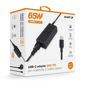 Nabíjačka USB-C pre notebooky 65W ALIGATOR, čierna