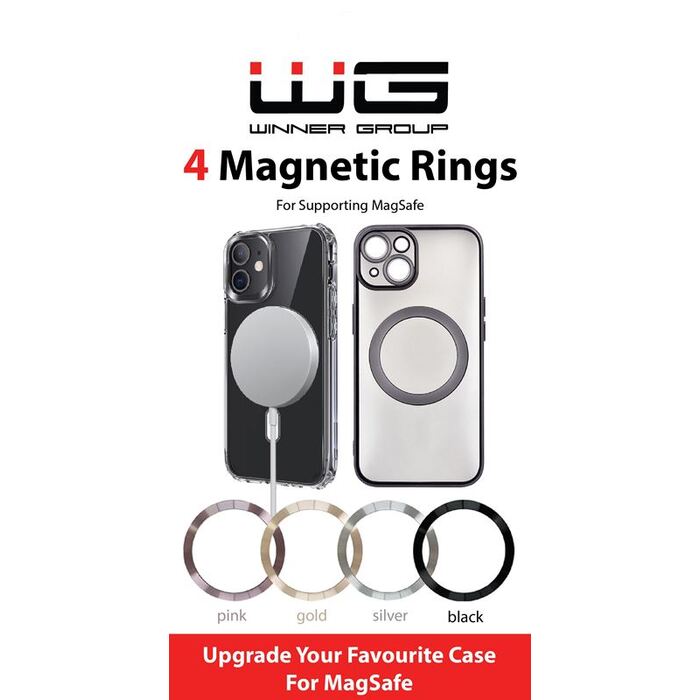 Nalepovacie magnetické krúžky WG, 4 farby, univerzálne