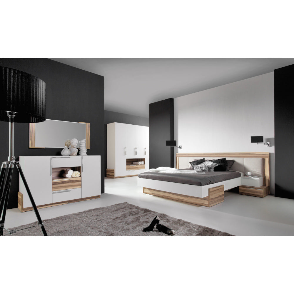 Nástenné zrkadlo Naremo (biela, orech)