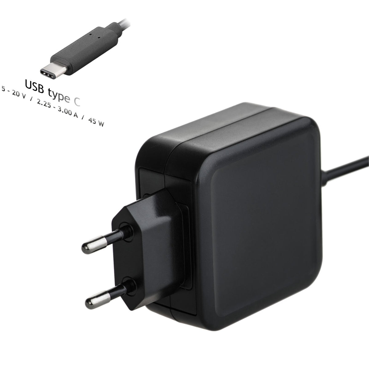 Univerzálny USB-C napájací adaptér 45W Akyga AK-ND-60