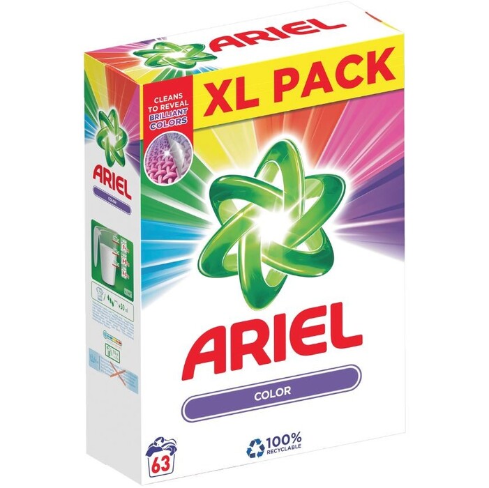 Prací prášok Ariel A000013366, farebná bielizeň, 63 dávok