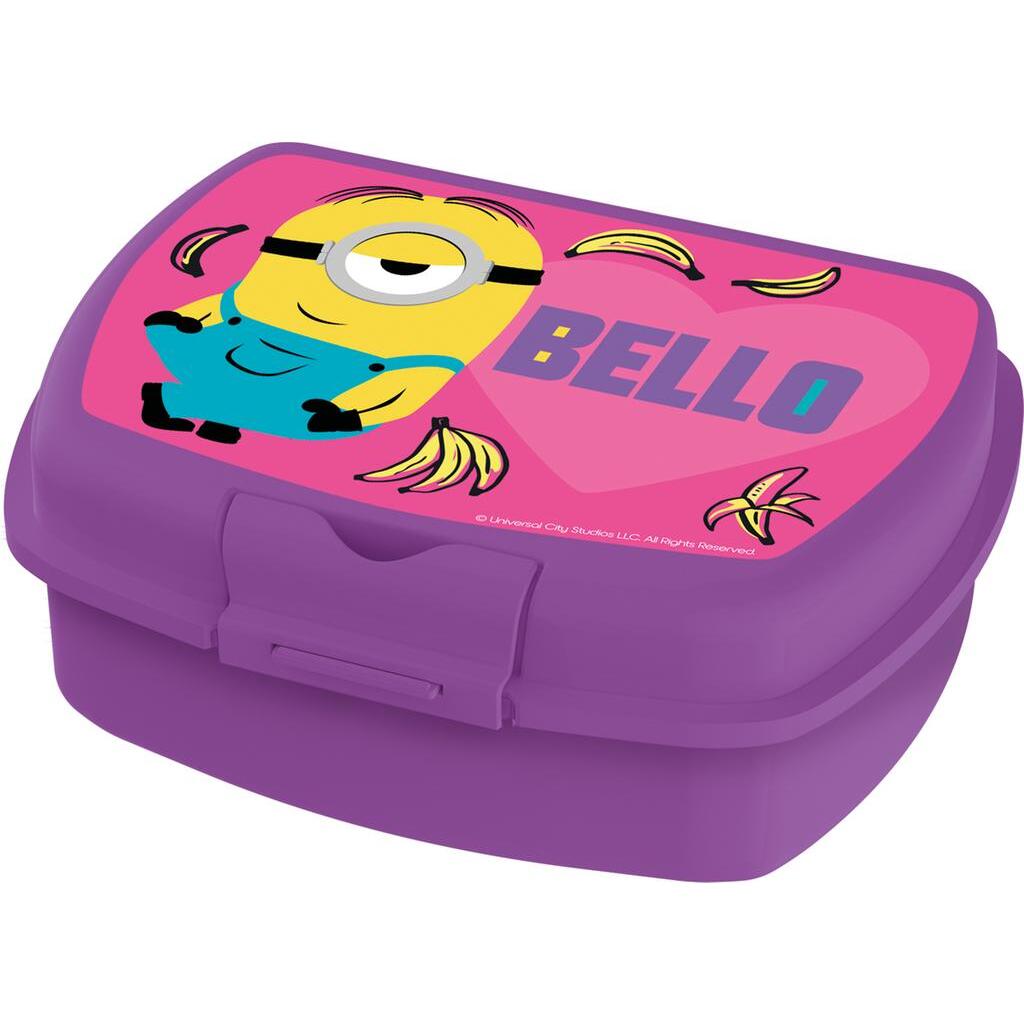 Plastový desiatový box Mimoni 2, fialový
