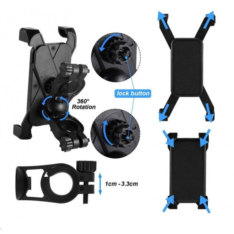 Plastový držiak na telefón pre bicykel/elektrokoloběžku