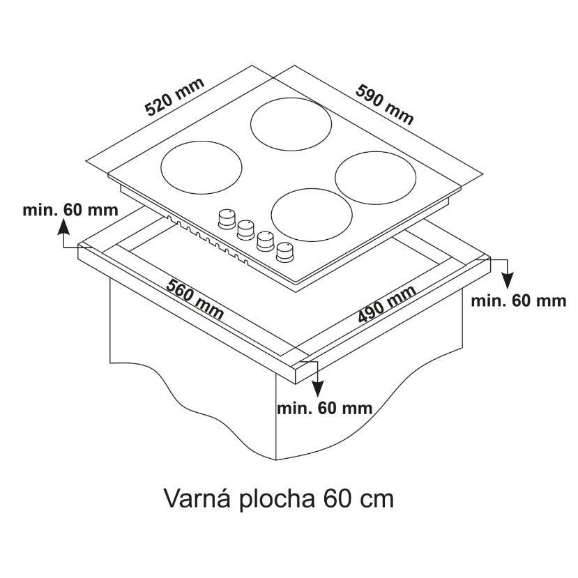 Plynová varná doska Kluge KPG6010BG
