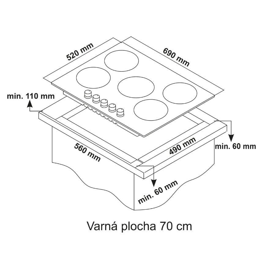 Plynová varná doska Kluge KPG7020BG