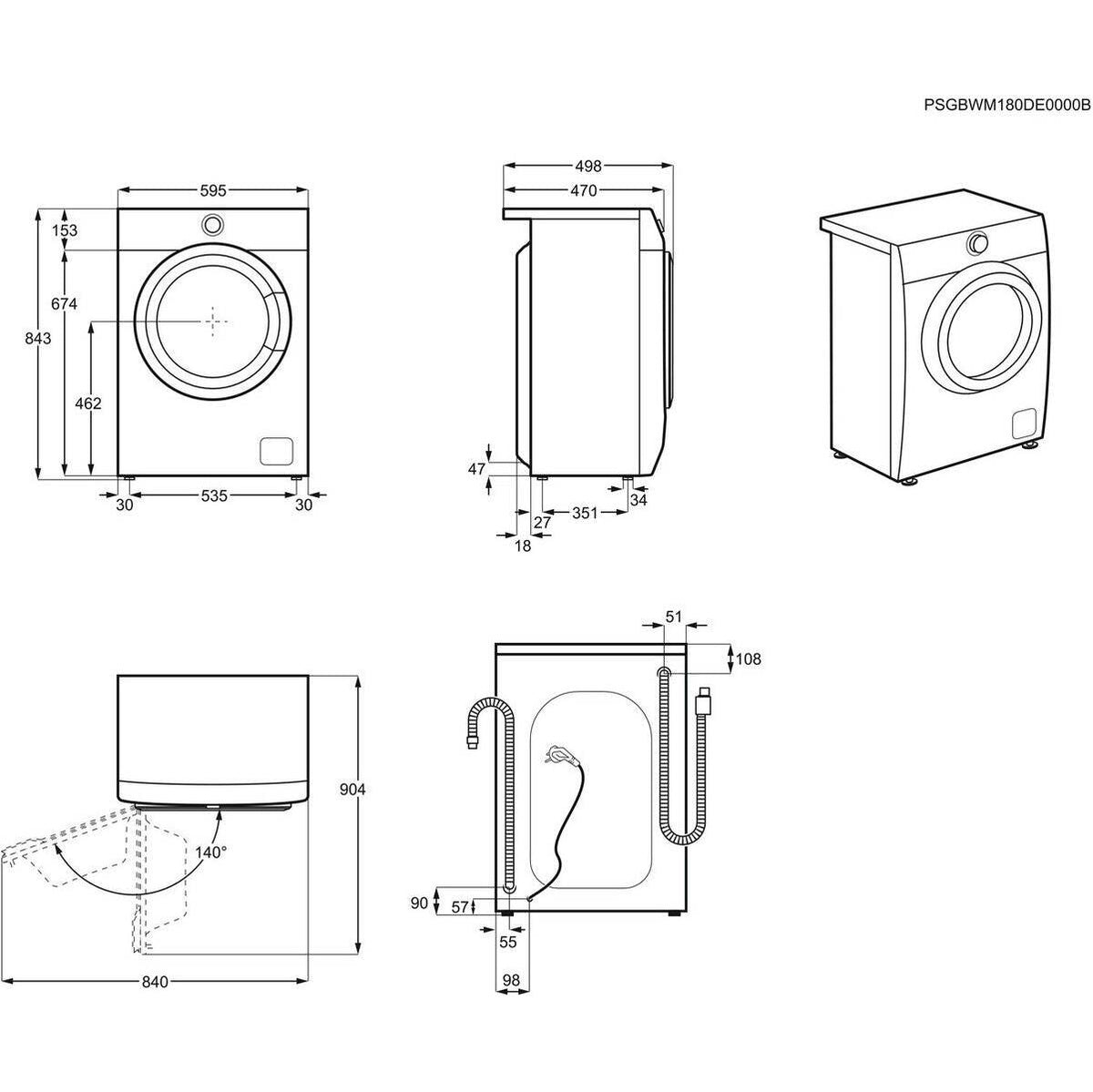 Práčka s predným plnením Electrolux EW6S347S, 7kg