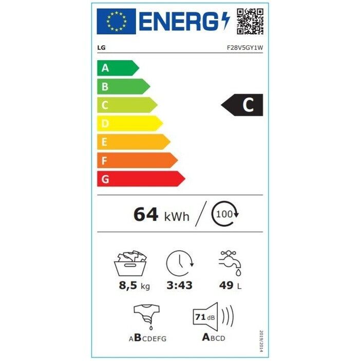 Práčka s predným plnením LG F28V5GY1W, 8,5 kg POŠKODENÝ OBAL