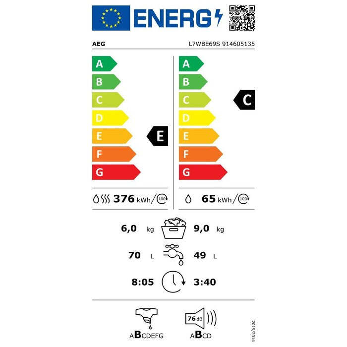 Práčka so sušičkou AEG DualSense L7WBE69S, A, 9/6 kg