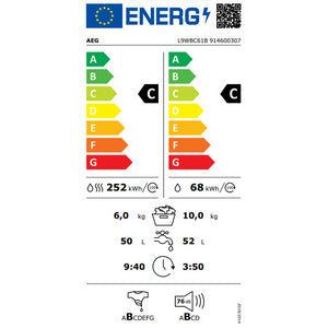 Práčka so sušičkou AEG SensiDry L9WBC61B, 10/6 kg