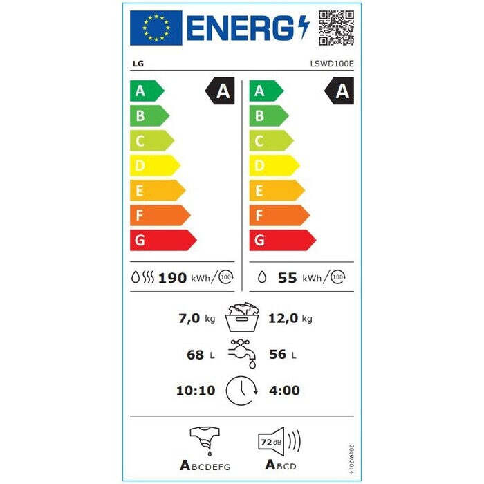 Práčka so sušičkou LG LSWD100E, A/A, 12/7 kg