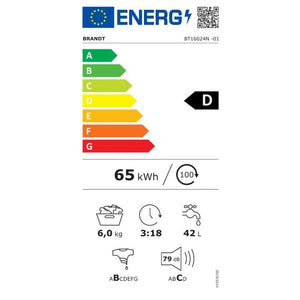 Práčka vrchom plnená Brandt BT16024N, 6kg