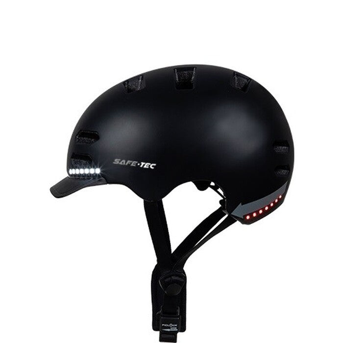 Smart helma SafeTec SK8, S, LED smerovka, bluetooth, čierna POŠKO